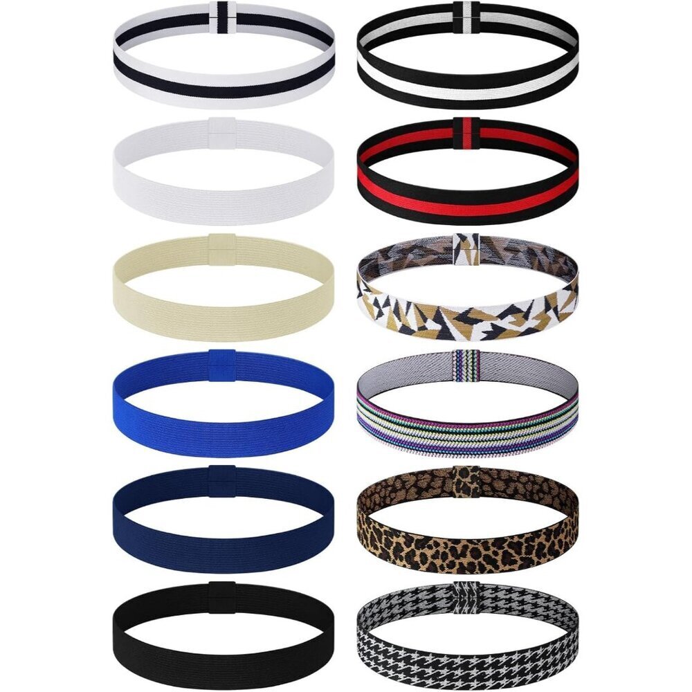 Stretchable Cowboy Hat Bands 12 pcs Straw Accessories for Women Men